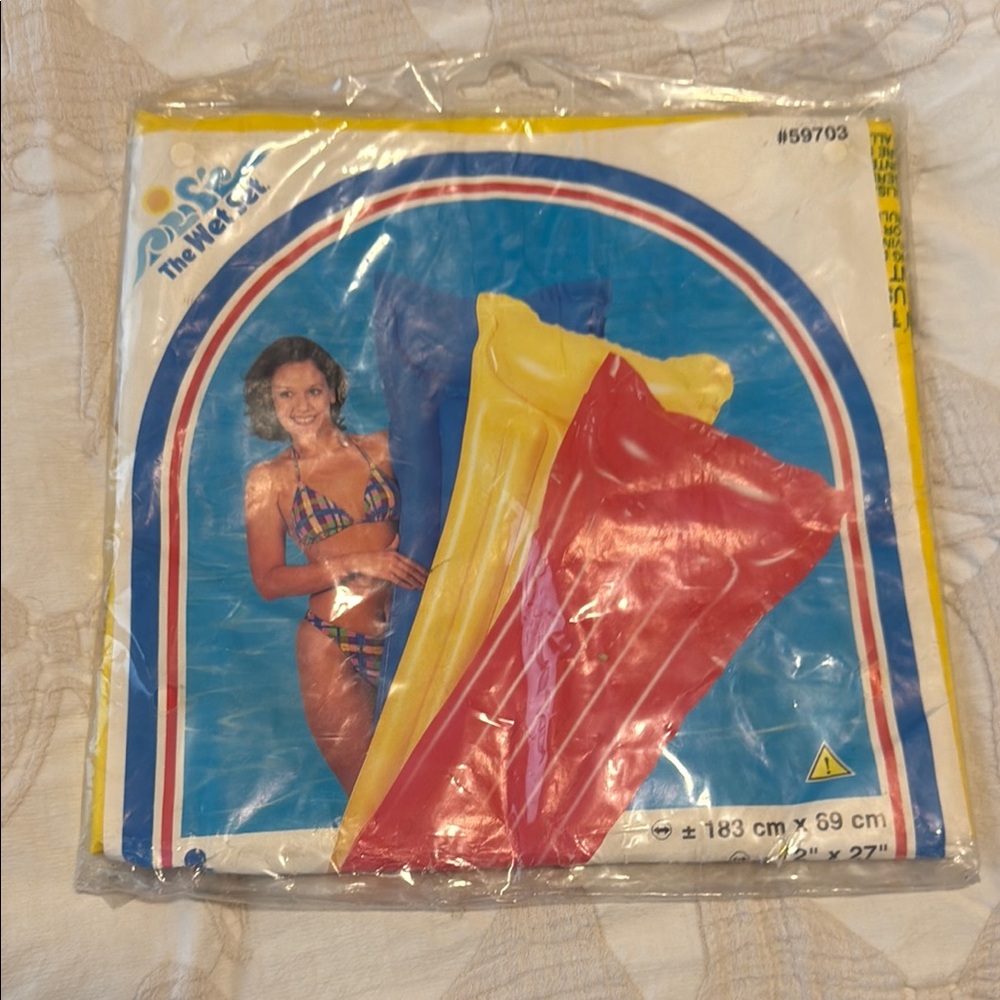Inflatable Pool Float - Red and Yellow